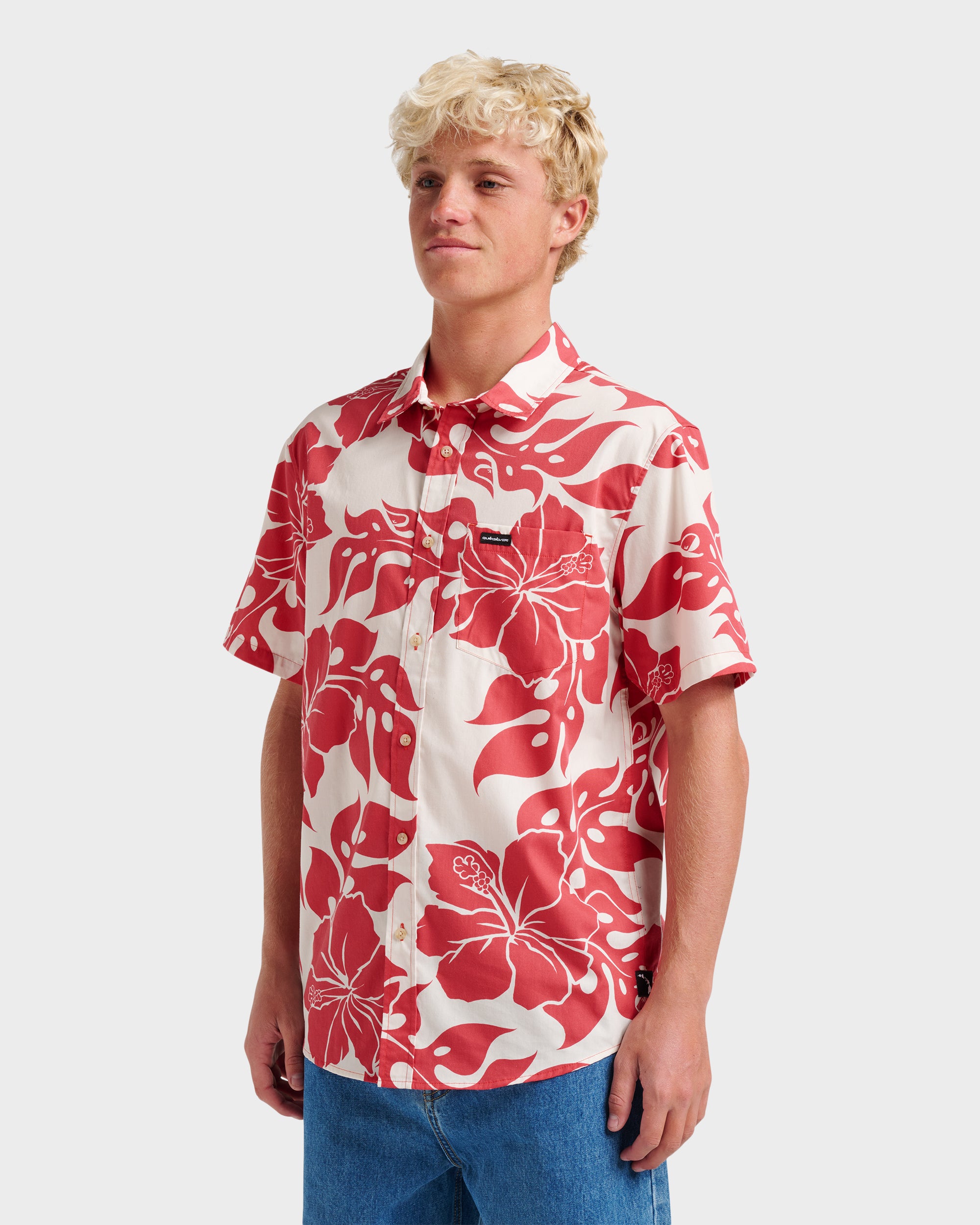 Oceanview Classic Short Sleeve Shirt - Mineral Red - Image 3