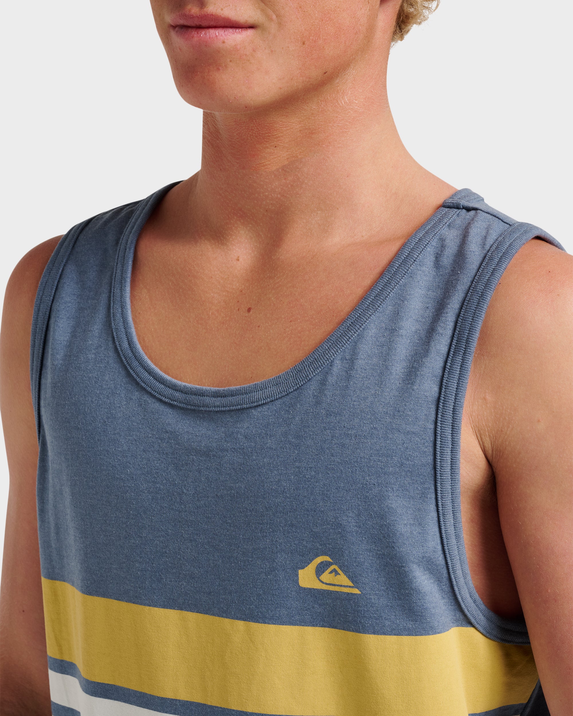 Og Stripe Tank - China Blue Heather - Image 4