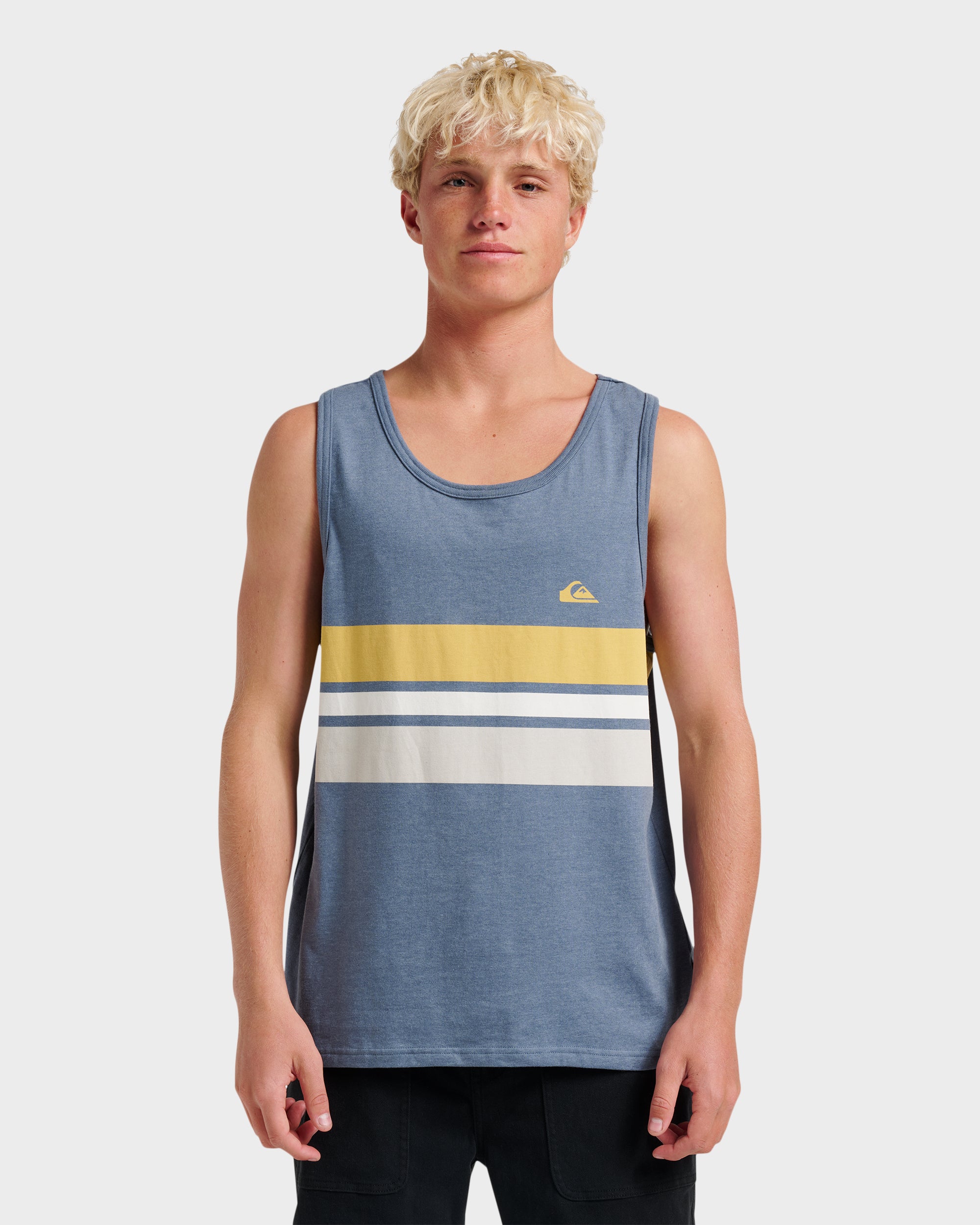 Og Stripe Tank - China Blue Heather