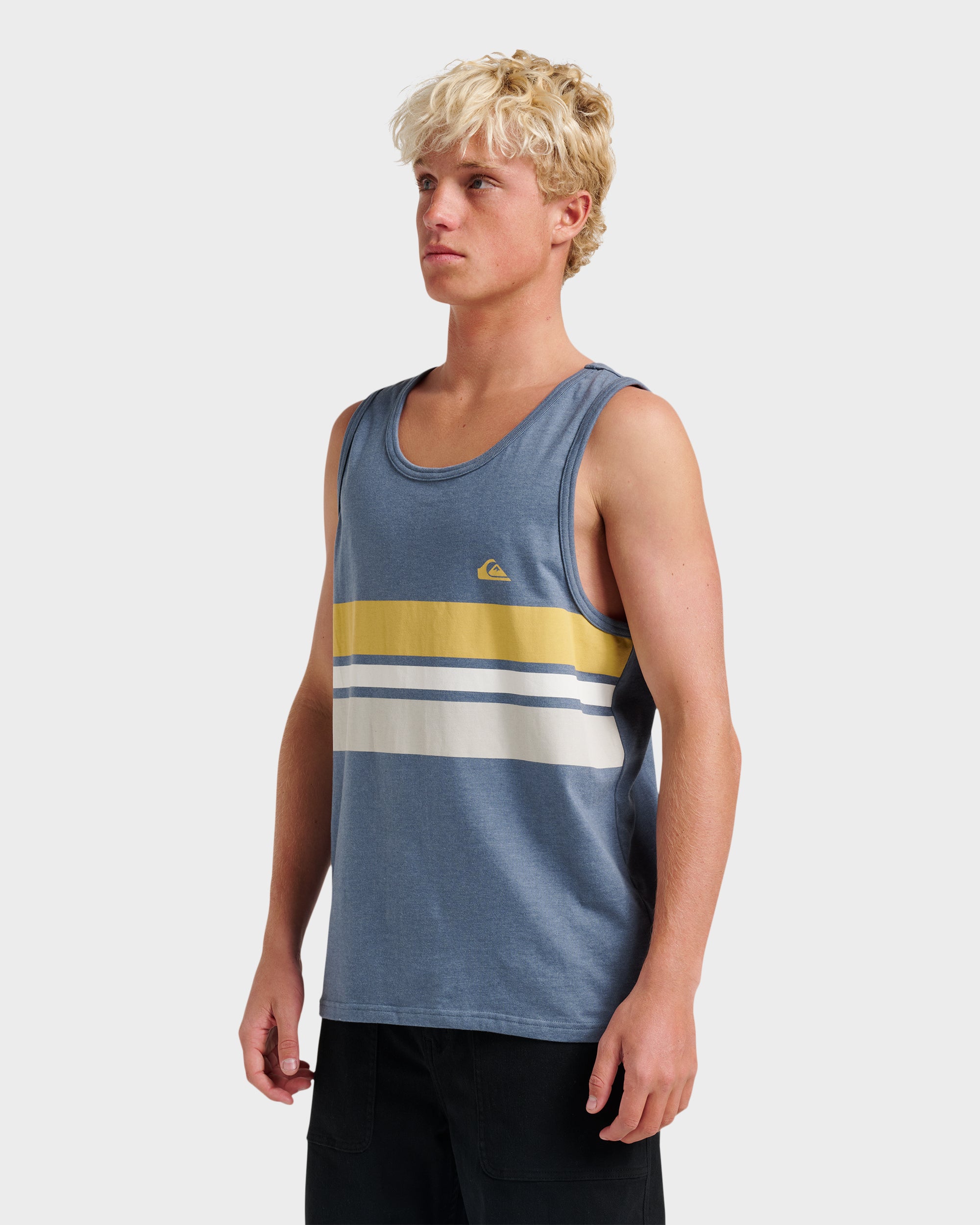 Og Stripe Tank - China Blue Heather - Image 3