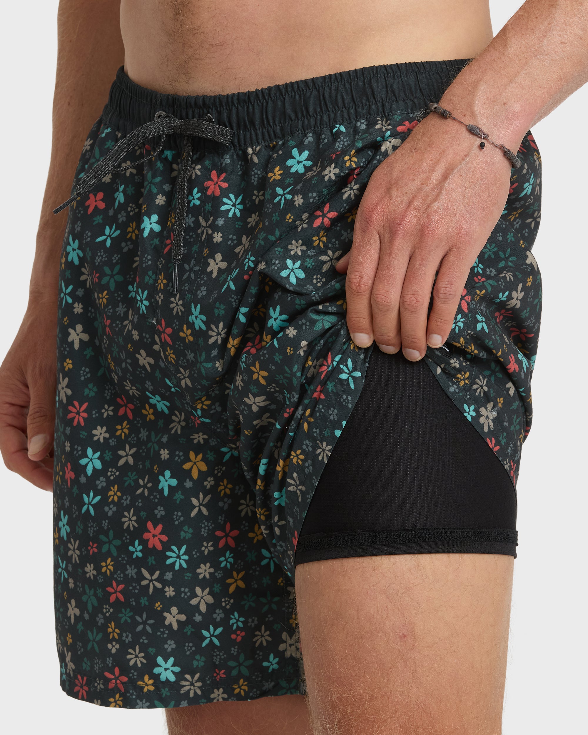 Everyday Ditsy Floral Swim Trunks - Black - Image 6