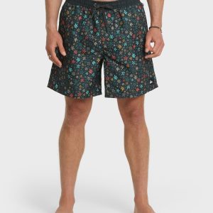 Everyday Ditsy Floral Swim Trunks - Black