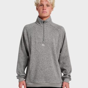 Keller Half Zip Mock Sweatshirt - Smoked Gray Heather
