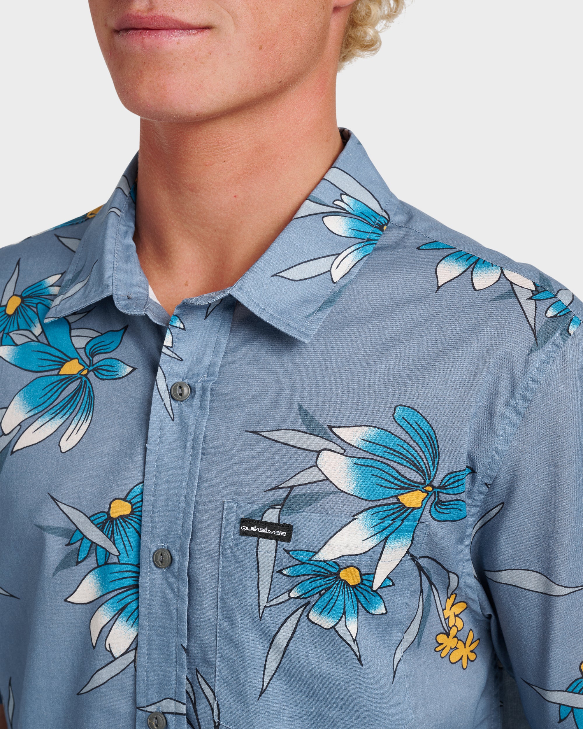 Costal Flora Classic Short Sleeve Shirt - Coronet Blue - Image 4
