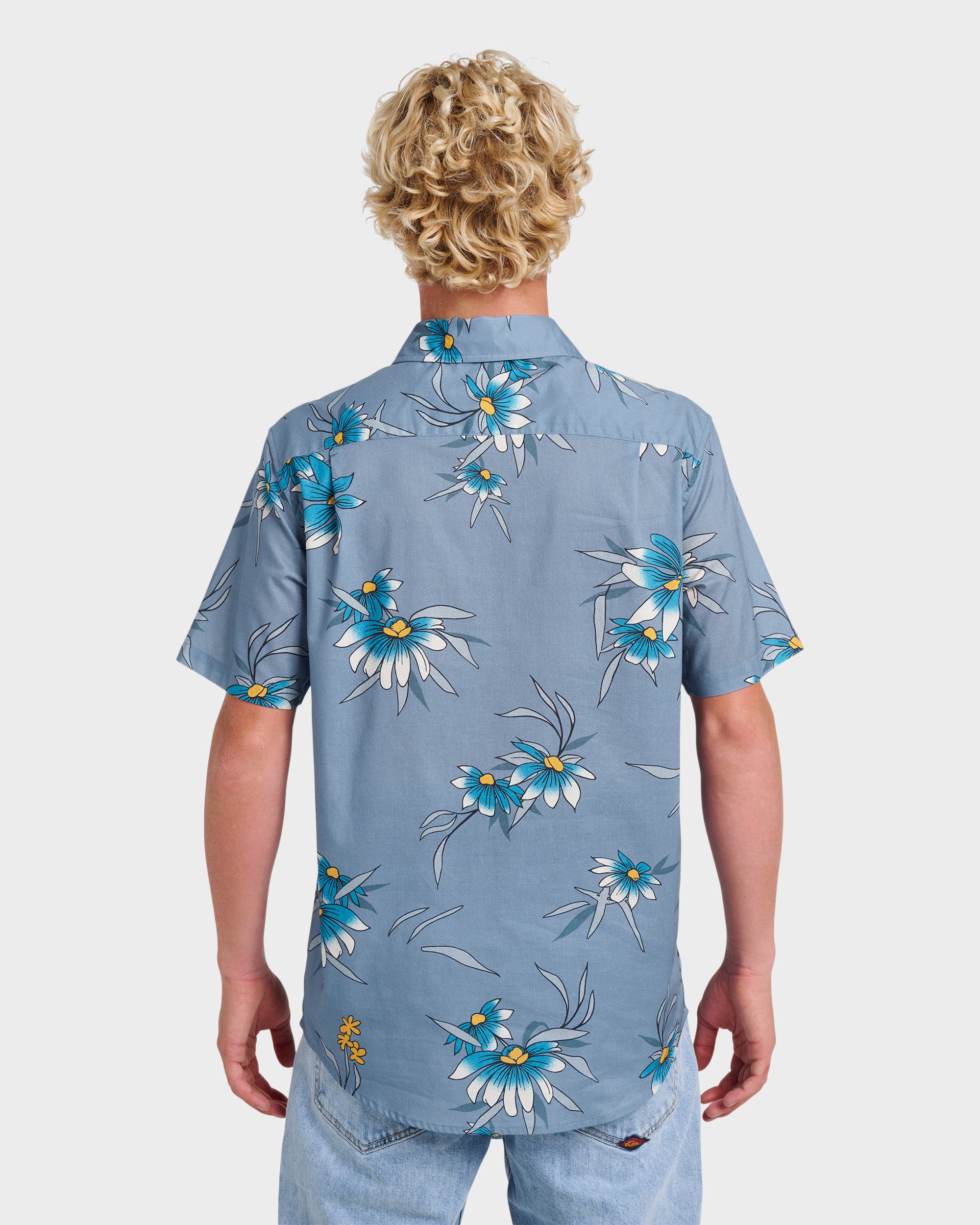 Costal Flora Classic Short Sleeve Shirt - Coronet Blue - Image 2