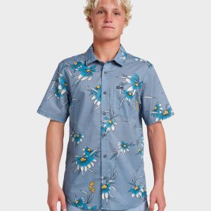 Costal Flora Classic Short Sleeve Shirt - Coronet Blue