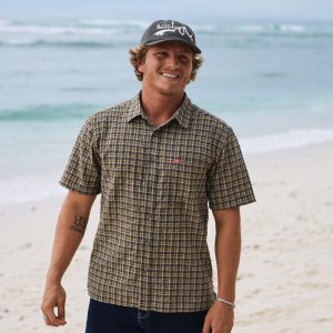 Young Guns Button-Up Short Sleeve Shirt - Major Brown